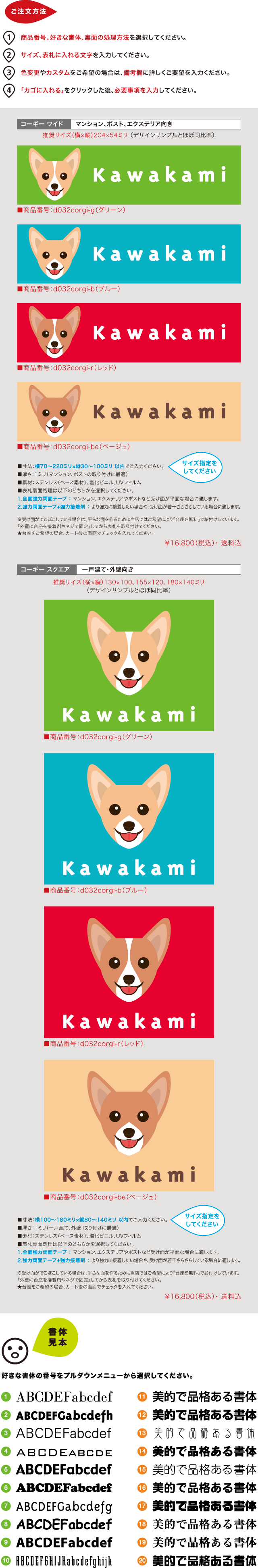 犬 表札-コーギー フェイスの詳細